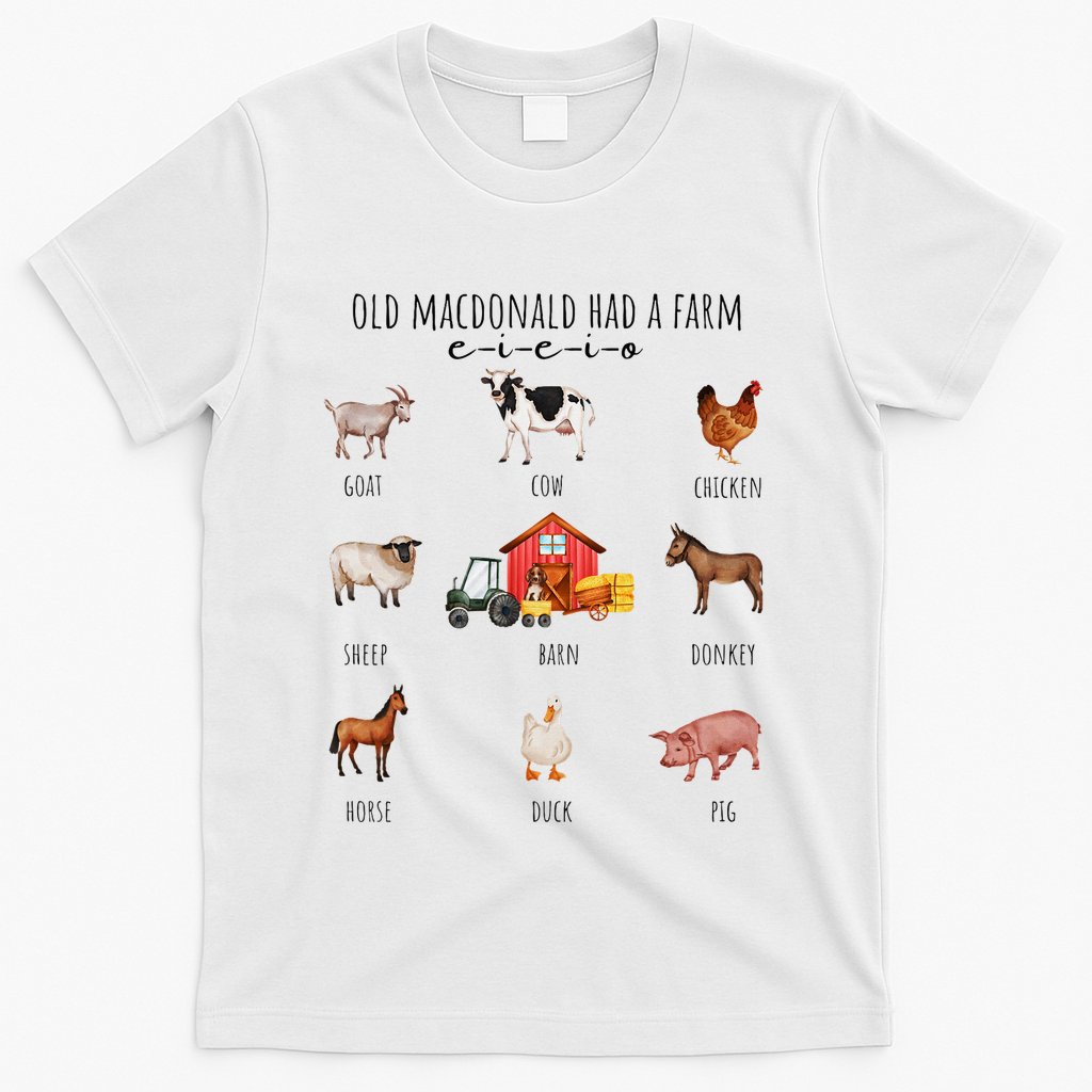 Old Macdonald Had A Farm E I E I O Nursery Song T-Shirt