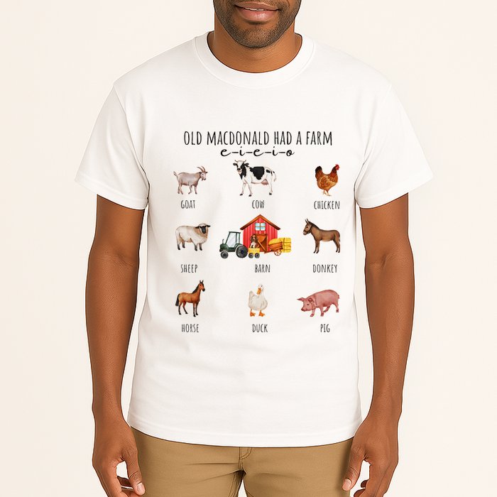 Old Macdonald Had A Farm E I E I O Nursery Song Tall T-Shirt