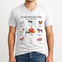 Old Macdonald Had A Farm E I E I O Nursery Song V-Neck T-Shirt