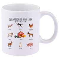 Old Macdonald Had A Farm E I E I O Nursery Song 11oz C Handle Ceramic Mug