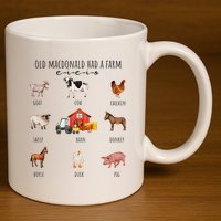 Old Macdonald Had A Farm E I E I O Nursery Song 11oz C Handle Ceramic Mug