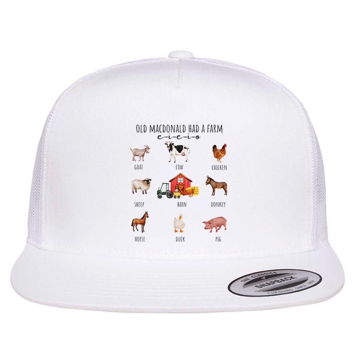 Old Macdonald Had A Farm E I E I O Nursery Song Flatbill Hat