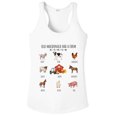 Old Macdonald Had A Farm E I E I O Nursery Song Ladies PosiCharge Competitor Racerback Tank