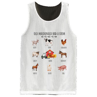 Old Macdonald Had A Farm E I E I O Nursery Song Mesh Reversible Basketball Jersey Tank