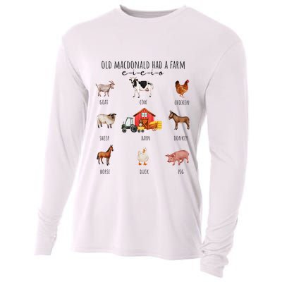 Old Macdonald Had A Farm E I E I O Nursery Song Cooling Performance Long Sleeve Crew