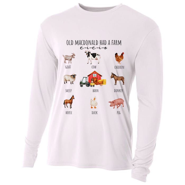 Old Macdonald Had A Farm E I E I O Nursery Song Cooling Performance Long Sleeve Crew