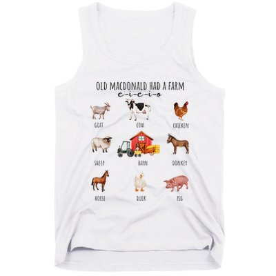 Old Macdonald Had A Farm E I E I O Nursery Song Tank Top