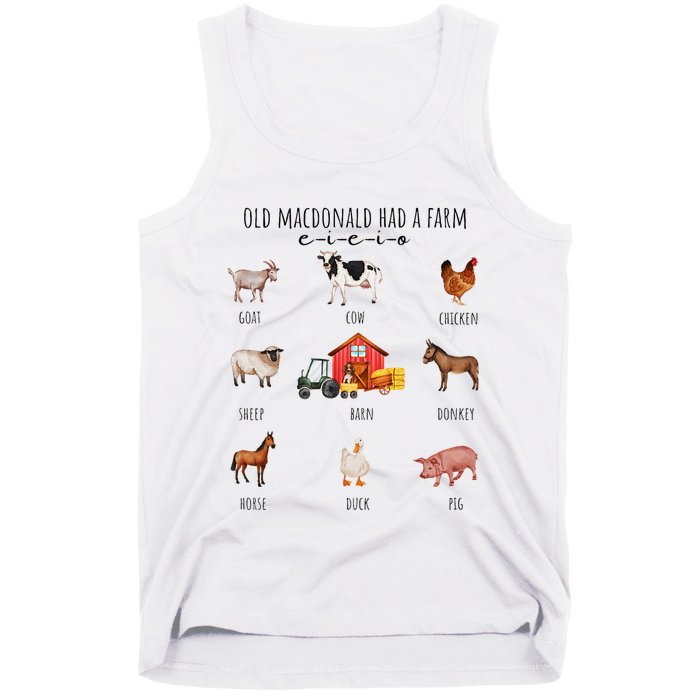 Old Macdonald Had A Farm E I E I O Nursery Song Tank Top