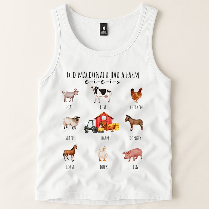 Old Macdonald Had A Farm E I E I O Nursery Song Tank Top