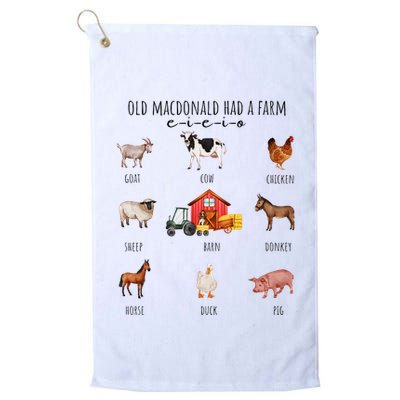 Old Macdonald Had A Farm E I E I O Nursery Song Golf Towel