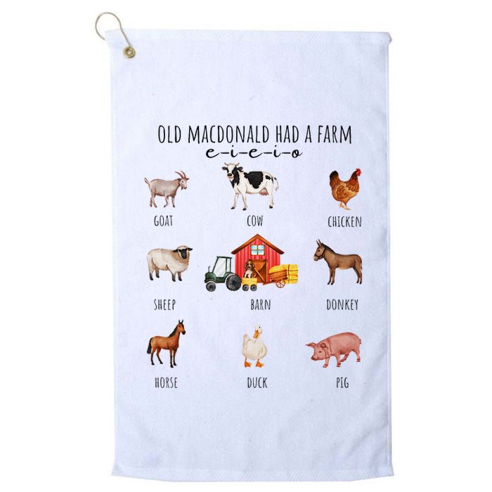 Old Macdonald Had A Farm E I E I O Nursery Song Golf Towel