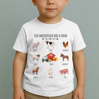 Old Macdonald Had A Farm E I E I O Nursery Song Toddler T-Shirt