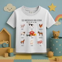 Old Macdonald Had A Farm E I E I O Nursery Song Toddler T-Shirt