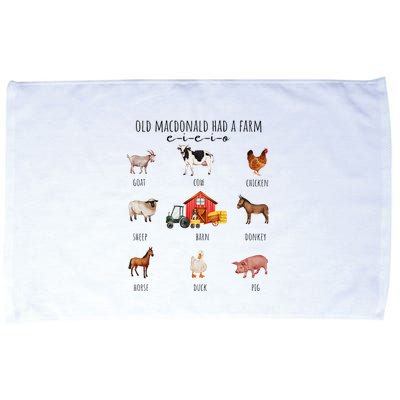 Old Macdonald Had A Farm E I E I O Nursery Song Microfiber Hand Towel