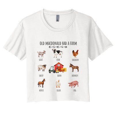 Old Macdonald Had A Farm E I E I O Nursery Song Crop Top