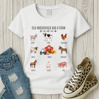 Old Macdonald Had A Farm E I E I O Nursery Song Womens T-Shirt
