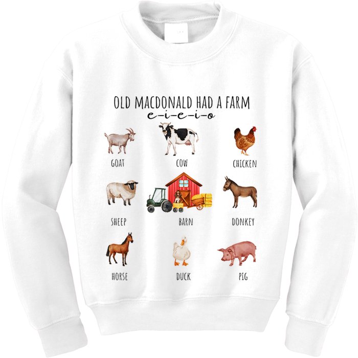 Old Macdonald Had A Farm E I E I O Nursery Song Kids Sweatshirt