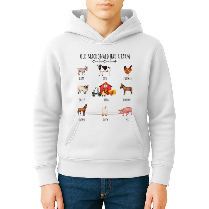 Old Macdonald Had A Farm E I E I O Nursery Song Kids Hoodie