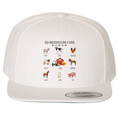 Old Macdonald Had A Farm E I E I O Nursery Song Wool Snapback Cap