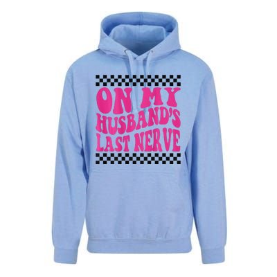 On My Husband's Last Nerve Groovy Unisex Surf Hoodie