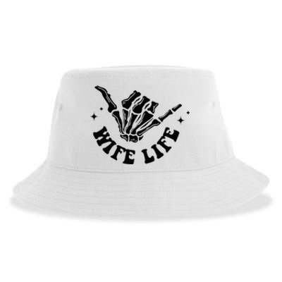 On My Husbands Last Nerve Wife Life Front And Back Sustainable Bucket Hat