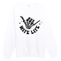 On My Husbands Last Nerve Wife Life Front And Back Premium Crewneck Sweatshirt