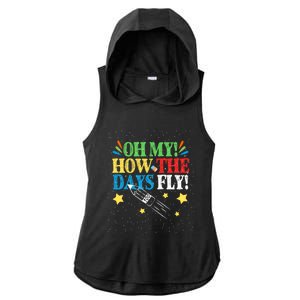 Oh My! How The Days Fly! 100th Day Of School Gift Ladies PosiCharge Tri-Blend Wicking Draft Hoodie Tank