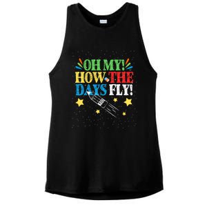 Oh My! How The Days Fly! 100th Day Of School Gift Ladies PosiCharge Tri-Blend Wicking Tank