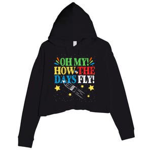 Oh My! How The Days Fly! 100th Day Of School Gift Crop Fleece Hoodie