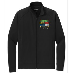 Oh My! How The Days Fly! 100th Day Of School Gift Stretch Full-Zip Cadet Jacket