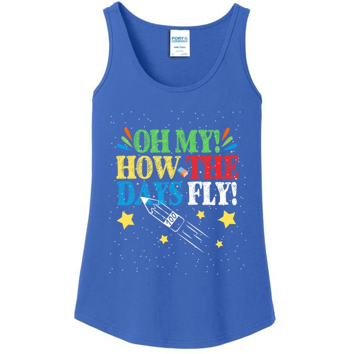 Oh My! How The Days Fly! 100th Day Of School Gift Ladies Essential Tank