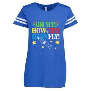 Oh My! How The Days Fly! 100th Day Of School Gift Enza Ladies Jersey Football T-Shirt