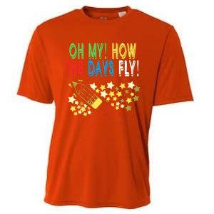 Oh My! How The Days Fly! 100th Day Of School Gift Cooling Performance Crew T-Shirt