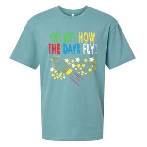 Oh My! How The Days Fly! 100th Day Of School Gift Sueded Cloud Jersey T-Shirt