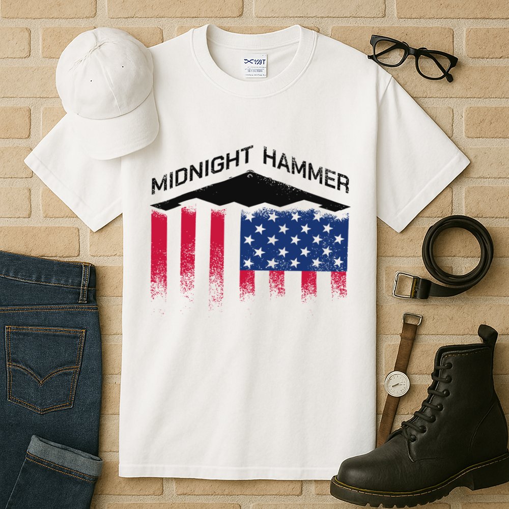 Operation Midnight Hammer American Flag B-2 Tall T-Shirt