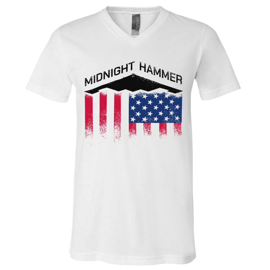Operation Midnight Hammer American Flag B-2 V-Neck T-Shirt