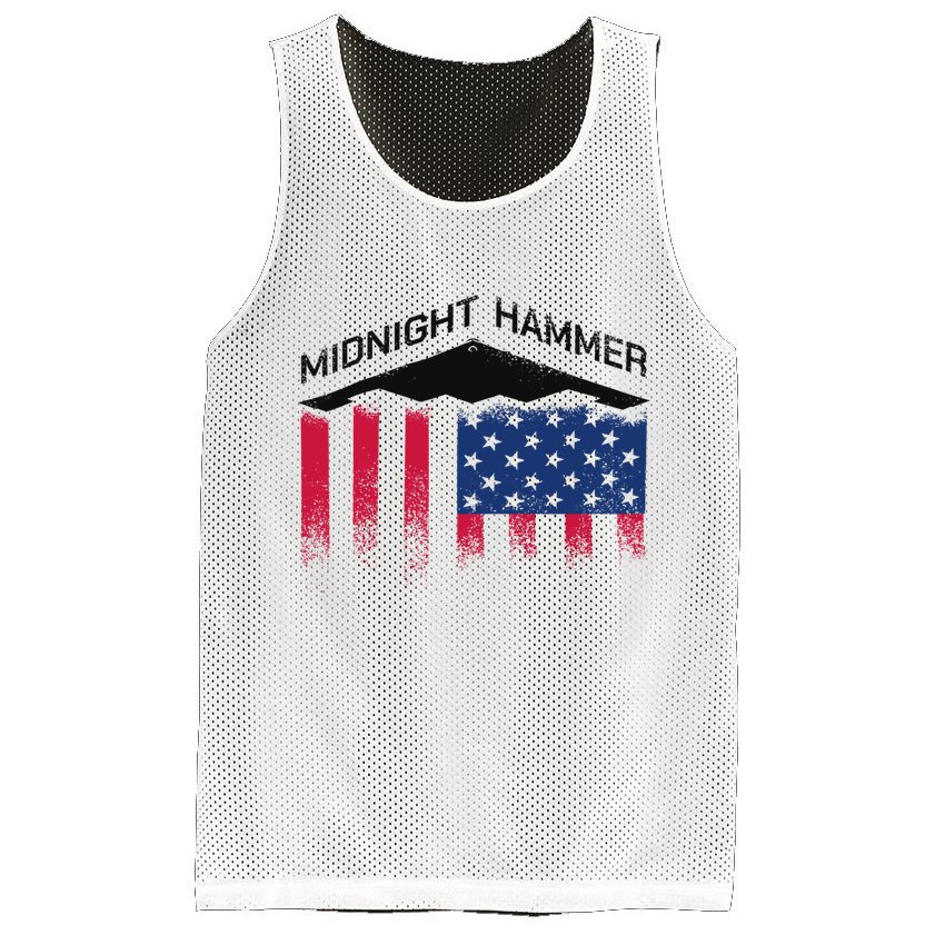 Operation Midnight Hammer American Flag B-2 Mesh Reversible Basketball Jersey Tank