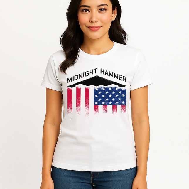 Operation Midnight Hammer American Flag B-2 Womens T-Shirt