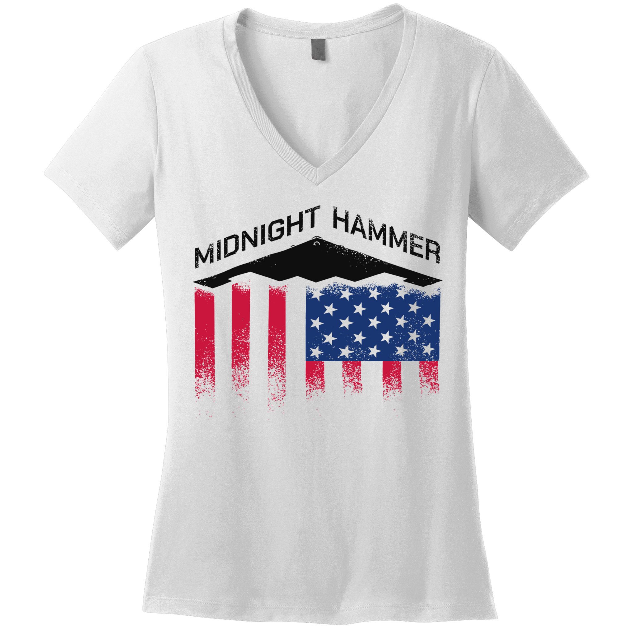 Operation Midnight Hammer American Flag B-2 Women's V-Neck T-Shirt