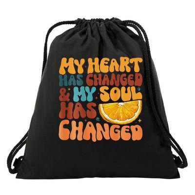 Orange My Heart Has Changed, My Soul Has Changed Juice Drawstring Bag