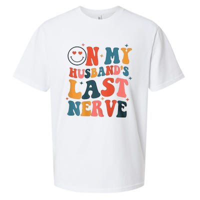 On My Husband's Last Nerve (On back) Funny Sueded Cloud Jersey T-Shirt