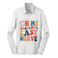 On My Husband's Last Nerve (On back) Funny Silk Touch Performance Long Sleeve Polo