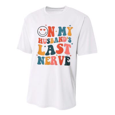 On My Husband's Last Nerve (On back) Funny Performance Sprint T-Shirt