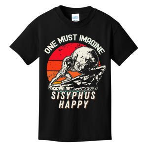 One Must Imagine Sisyphus Happy Cool Sisyphus Meme Kids T-Shirt