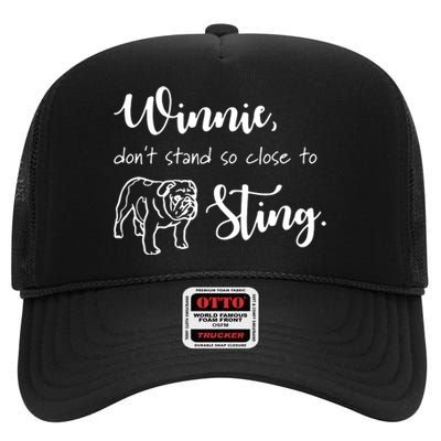 Only Murders In The Building, Winnie, Don't Stand So Close To Sting High Crown Mesh Back Trucker Hat