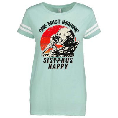 One Must Imagine Sisyphus Happy Cool Sisyphus Meme Enza Ladies Jersey Football T-Shirt