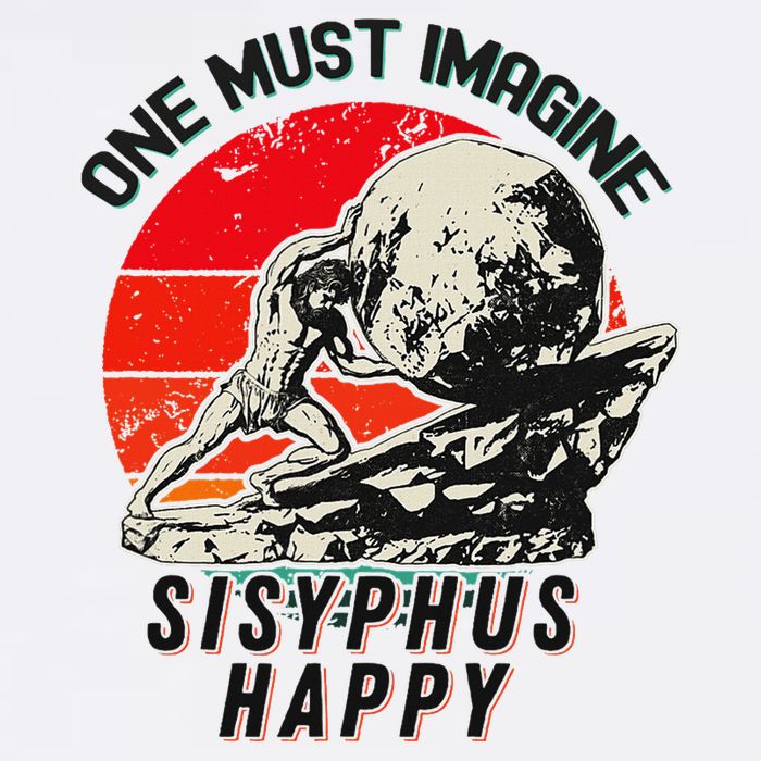 One Must Imagine Sisyphus Happy Cool Sisyphus Meme Button