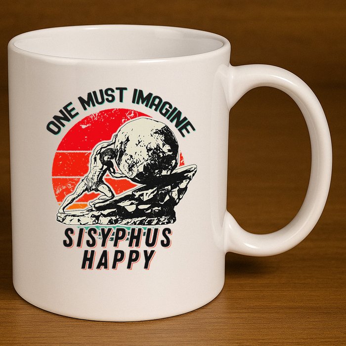 One Must Imagine Sisyphus Happy Cool Sisyphus Meme 11oz C Handle Ceramic Mug