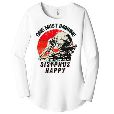 One Must Imagine Sisyphus Happy Cool Sisyphus Meme Women's Perfect Tri Tunic Long Sleeve Shirt