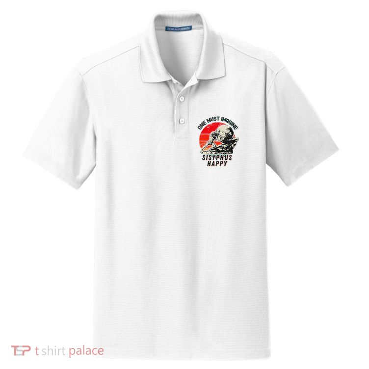 One Must Imagine Sisyphus Happy Cool Sisyphus Meme Dry Zone Grid Polo